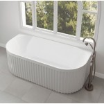 Eleanor Fluted Gloss White Back-to-wall style Acrylic Bath 1700